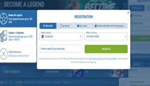 1xBet Register overview